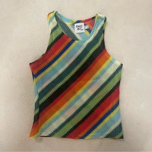 Rainbow multicolor mesh Princess Polly Top
